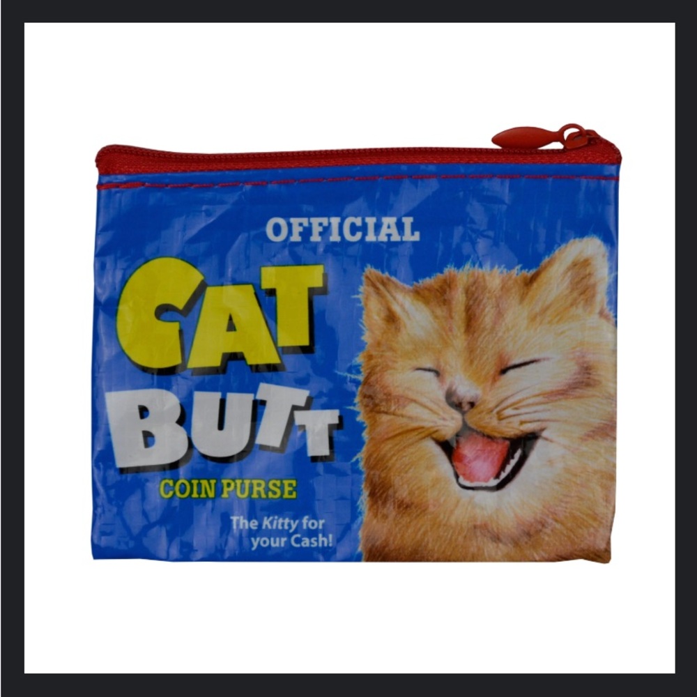 Cat Butt Coin Purse - Blue and Red